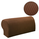 6Pcs Brown Elastic Sofa Armrest Covers Armchair Slipcovers Arm Rest Caps