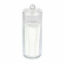 Facial Makeup Container Cotton Pads Round Dispenser With Lid Clear Acrylic