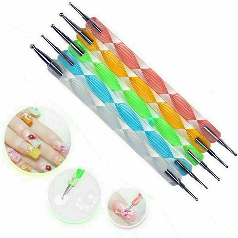 2Way Pen Nail Art Marbleizing Dotting Painting Dot X7T8 Manicure X0Q2. Tool M1S3