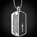 Dog Tag Cross Necklace Pendant Stainless Steel Necklace Chain JewelJB ES