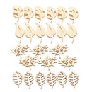 24 Pieces Mixed Leaf Natural Wood Cutouts Leaves Shapes Wooden Scrapbooking
