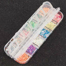 Mixed Hexagon Nail Dust Sets Glitter Mermaid Sequin Gel Decoration 12 Colors