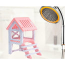 Pet Bed Nest Hamster House Wooden Climb Small Animal Pet Sleeping Cage(Pink