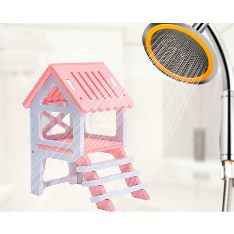 Pet Bed Nest Hamster House Wooden Climb Small Animal Pet Sleeping Cage(Pink