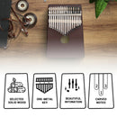 17 Key Kalimba Wood Mbira Finger Thumb Piano with Tune Hammer Christmas Gift