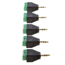 5 Pieces 3.5mm 1/8inch Stereo 3 Pole Male to AV 3x Screws Terminal Female