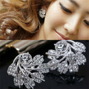 Fashion Luxury Full Shining Rhinestone Feather Earrings Party Jewelry Nice JR