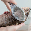 Manual Fish Scale Remover Scaler with Lid Fish Shape Home Kitchen Tool Blue