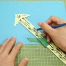 5 in 1 Multi-function Measuring Ruler Sewing Craft Quilting Sliding Gauge