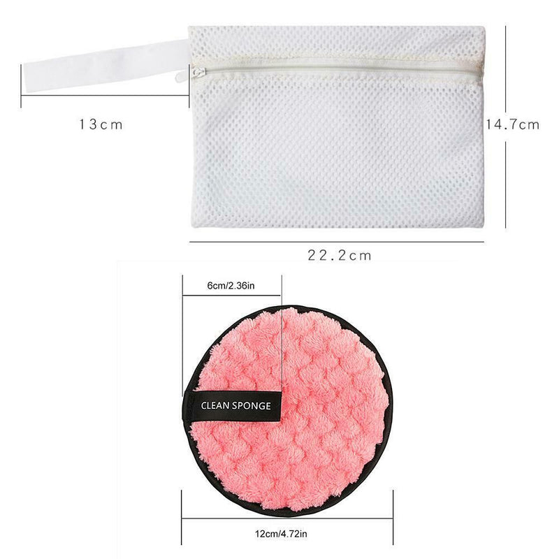 4PCS Reusable Cleansing Cloth Pads Makeup Remover Towel Face Cleaner Plush puff