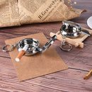 Double layer Round Cigarette Keychain Portable Stainless Steel Pocket Ashtray LJ