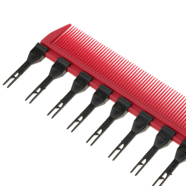 Salon Weaver Highlighting Foiling Hair Comb Coloring Dyeing Tint Brush Wine Red