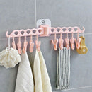 Portable Multifunction Bathrooms Hanger Rack Clothespin Hanging Drying Rack