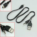 51cm Length Mini 5 Pin Male to 3.5mm Aux + Standard USB Charging Audio Cable