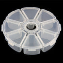 8 slots Empty Clear Round Wheel Storage Box/Container for Seed Beads Gems New
