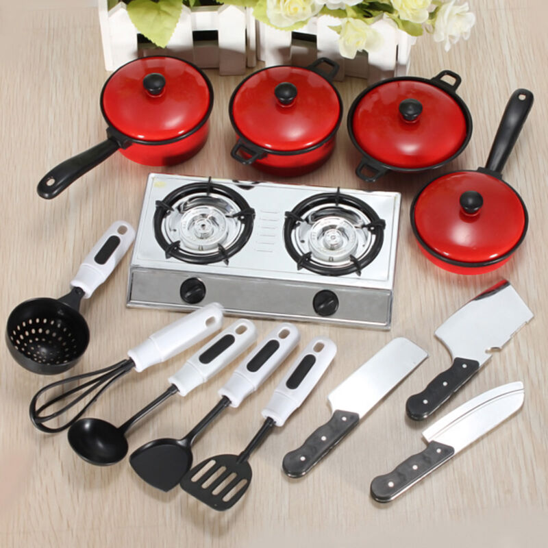 Children Kids Play Toys Kitchen Utensils Pots Pans Cooking Food Dishes-Co.AU