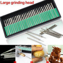 30Pcs NEEDLE 1/8 inch Diamond Grinding Head Coated Carving Burrs Shank 3  GEA