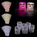 Lot of 6pcs LED Candle Lampshade Pattern Heart Ajoure Decoration for Christ
