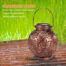 Retro Solar LED Lamp Garden Iron Hanging Lantern Landscape Light (A Copper)