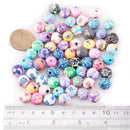 100pcs Beads Jewelry Accessory Ceramic Round 12 mm Dia.