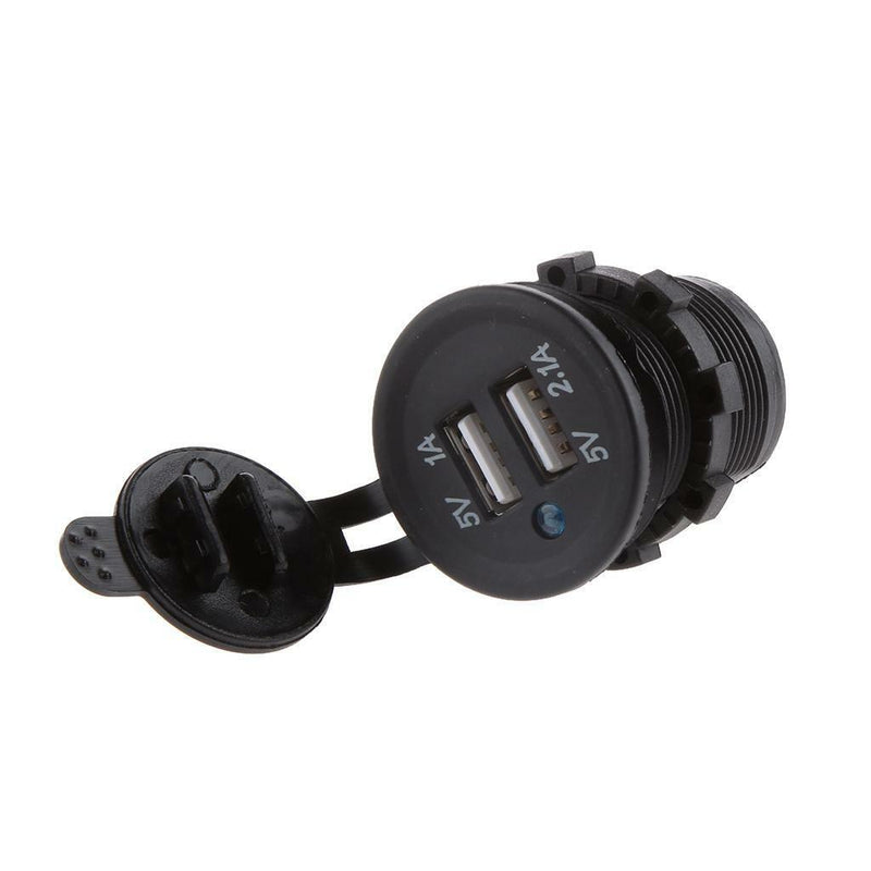 1X Waterproof Dual USB Car Power Adapter Charger Plug Socket Outlet Motorcycle