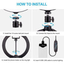 10'' LED Ring Light with Mini Tripod Phone Holder With Tripod and Remote