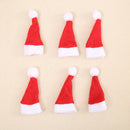 10pcs Christmas Decorations Mini Santa Claus Hats Xmas Cute Soft Candy Top A