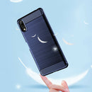 Soft TPU Phone Case Full Cover Brushed Carbon Fiber Shell for SONY Xperia L3