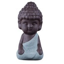3Pc Cute Little Buddha Statue Monk Kung Fu Tea Pet Statuette Home Ornament
