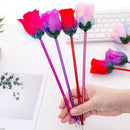 5 Pcs/Set Color random Flowers Rose Ball Pen Gift Rose Decoration Ballpoint PenL