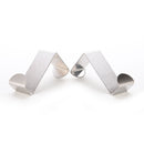 2 X Stainless Steel Metal Over Door Hooks for Clothes Coat Robe Hangers JR