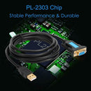 CableDeconn C0407 USB to RS232 Male to Female PL-2303 2m Converter Cable