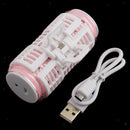 USB Pink Rech argeable Double-deck Roller Hair Curler Clip Home Salon Clamp Pink
