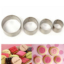 4X Stainless Steel Round Fondant Cake Mold Biscuit Craft Pastry Cookie  IEF