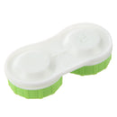 Emoticon Print Green Plastic Contact Lens Case w Bottle