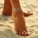 New Multilayer Sexy Crystal Anklet Foot Chain Summer Charm Anklet Foot Jewelr Kw