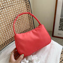 Nylon Casual Women Handbag Female Solid Underarm Shoulder Bag (Rose Red)