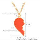 2PCS/Set Heart Wine Pendant Necklace Best Friend Couple Chain Jewelry Gifts 3C
