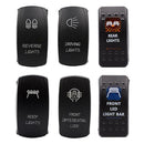 12V 24A Bar ARB 5P Push Rocker Toggle Switch Blue LED Light Waterproof Car