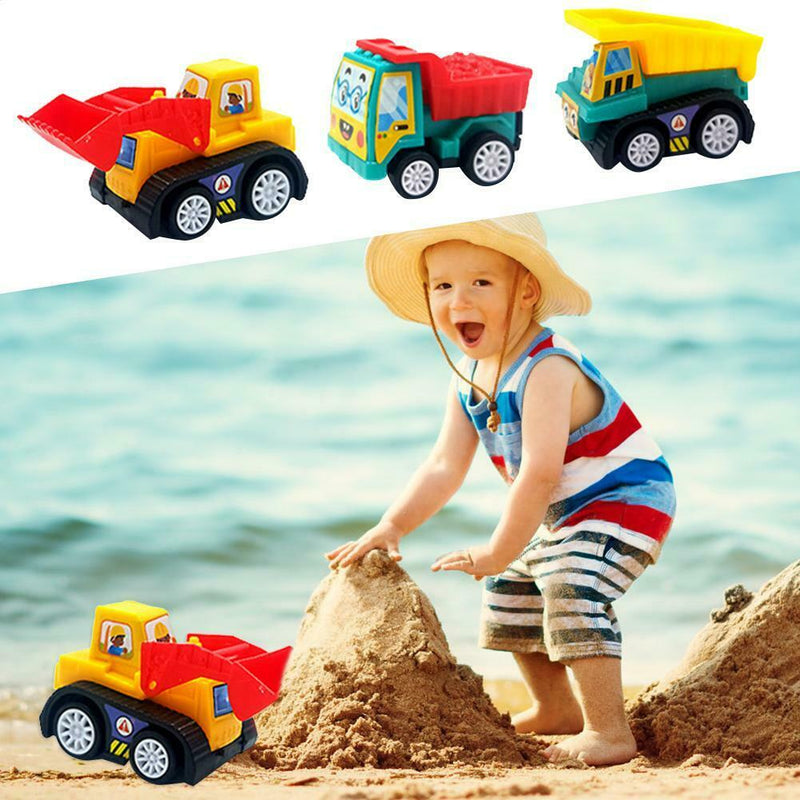 6pcs/Set Mini Cartoon Cars Models Pull Back Engineering Truck Toys Kid Gift