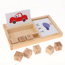 Wooden Toys Montessori Family Set Word Spell Puzzle Game Toys Kindergarten