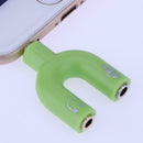 3.5mm Stereo Audio Jack Earphone Headphone 2 Way U Splitter Adapter A