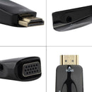 Portable HDMI To VGA Converter With 3.5mm Audio Cable - Black