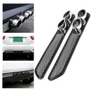 2Pcs Auto Car Grid Simulation Vent Double Tube Exhaust Pipe ABS Exterior BLK  Gw