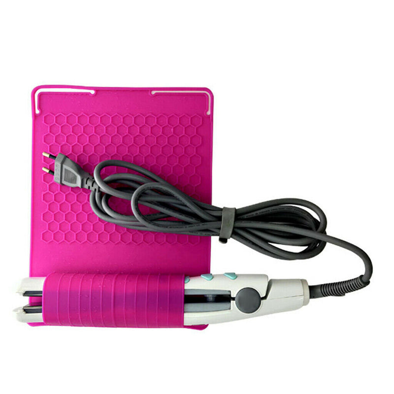 Hair Straightener  Proof Protection Silicone Mat Storage Pouch Red