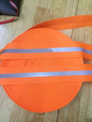 50M Orange Reflective Fabric Tape Strip Edging Braid Trim Sew0.4"x164ft=10MMx50M
