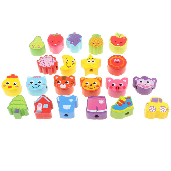 Lacing Beads for Toddlers and Kids - Educational Color Sorting & Shape