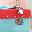 5pcs DIY Cartoon Fish Diamond Painting Keyring Cross Stitch Keychain Decor