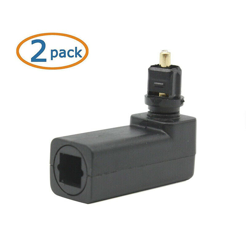 Pack of 2 360 Degree Digital Fiber Optic Toslink Right Angle 90 Degree Fema W8W3