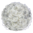 Romantic Wedding Bouquet Artificial Silk Bridal Bouque White Bridal Holding R9B6